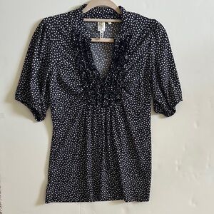 Women’s Heart Soul Black and White Patterned Blouse